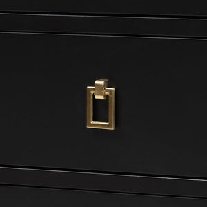 Baxton Studio Baxton Studio Tamra Dresser - Modern Transitional Black Wood Storage Unit with 6 Drawers & Luxe Accents SW8000-90D6D-Black-Dresser