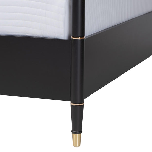 Baxton Studio Baxton Studio Tamra Modern Four-Poster Bedroom Set - Elegant Black Wood Frame, Dresser & Nightstands Tamra-Black-4PC King Poster Bedroom Set