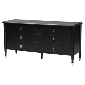 Baxton Studio Baxton Studio Tamra King Four-Poster Bedroom Set - Elegant Black Wood Frame, Dresser, Chest & Nightstand SW8650-Black-4PC King Poster Bedroom Set