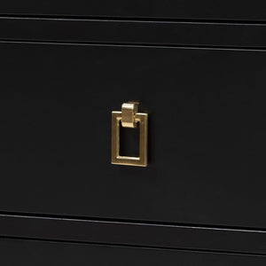 Baxton Studio Baxton Studio Tamra King Four-Poster Bedroom Set - Elegant Black Wood Frame, Dresser, Chest & Nightstand SW8650-Black-4PC King Poster Bedroom Set