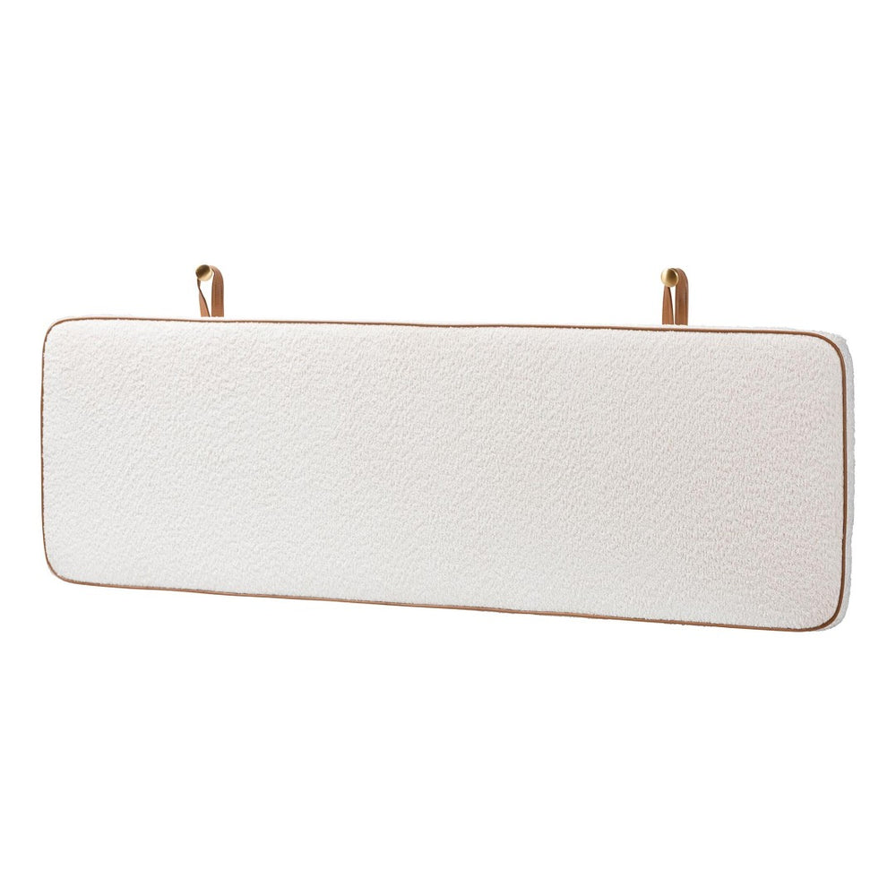 Baxton Studio Baxton Studio Belden Boucle Wall-Mounted Headboard - Modern Cream Accent, Space-Saving Design, Queen BBT61198-White/Tan-HB-Queen