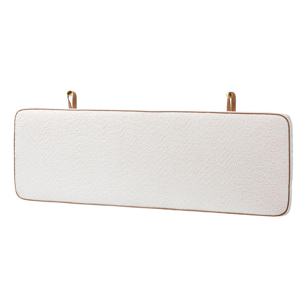 Baxton Studio Baxton Studio Belden Boucle Wall-Mounted Headboard - Modern Cream Accent, Space-Saving Design, Queen BBT61198-White/Tan-HB-Queen