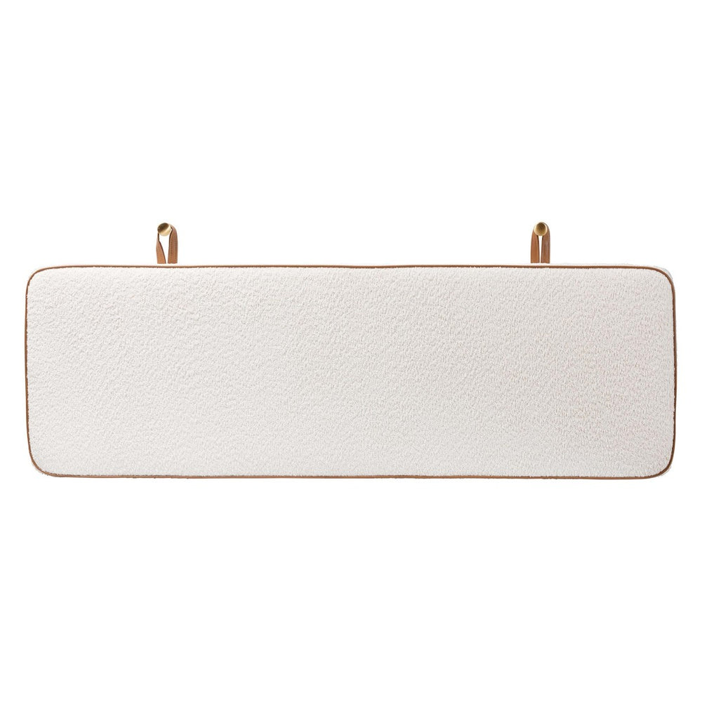Baxton Studio Baxton Studio Belden Boucle Wall-Mounted Headboard - Modern Cream Accent, Space-Saving Design, Queen BBT61198-White/Tan-HB-Queen