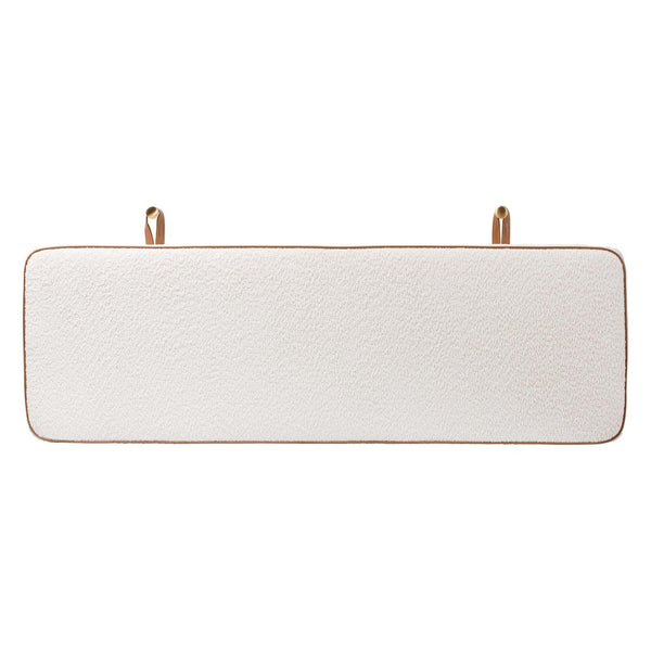 Baxton Studio Baxton Studio Belden Boucle Wall-Mounted Headboard - Modern Cream Accent, Space-Saving Design, Queen BBT61198-White/Tan-HB-Queen