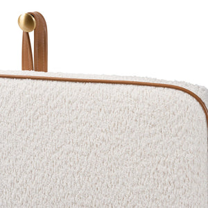 Baxton Studio Baxton Studio Belden Boucle Wall-Mounted Headboard - Modern Cream Accent, Space-Saving Design, Queen BBT61198-White/Tan-HB-Queen