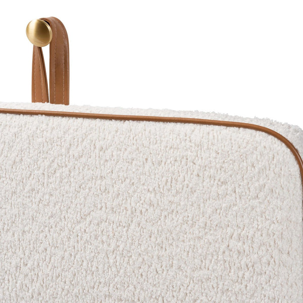 Baxton Studio Baxton Studio Belden Boucle Wall-Mounted Headboard - Modern Cream Accent, Space-Saving Design, Queen BBT61198-White/Tan-HB-Queen