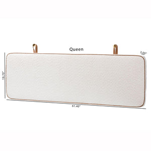 Baxton Studio Baxton Studio Belden Boucle Wall-Mounted Headboard - Modern Cream Accent, Space-Saving Design, Queen BBT61198-White/Tan-HB-Queen
