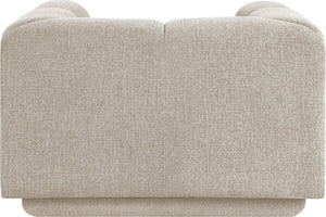 Meridian Furniture Modari Channel Tufted Chenille Accent Chair for Stylish Living Room Comfort and Decor Beige 143Beige-C