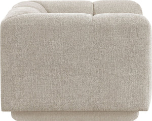 Meridian Furniture Modari Channel Tufted Chenille Accent Chair for Stylish Living Room Comfort and Decor Beige 143Beige-C