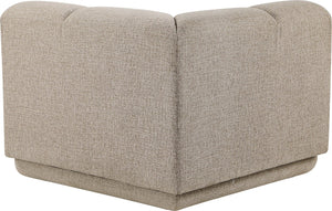 Meridian Furniture Modari Channel Tufted Chenille Corner Chair Modular Accent Seat for Living Room Sectional Beige 143Beige-Corner