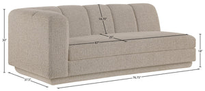 Meridian Furniture Modari Channel Tufted Chenille Modular Left Arm Sofa for Contemporary Living Rooms Beige 143Beige-LAS