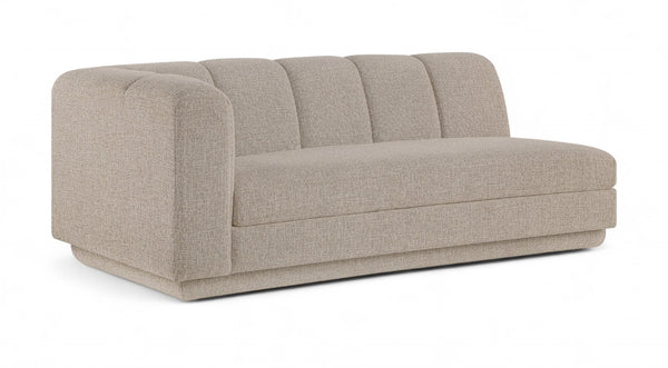 Meridian Furniture Modari Channel Tufted Chenille Modular Left Arm Sofa for Contemporary Living Rooms Beige 143Beige-LAS
