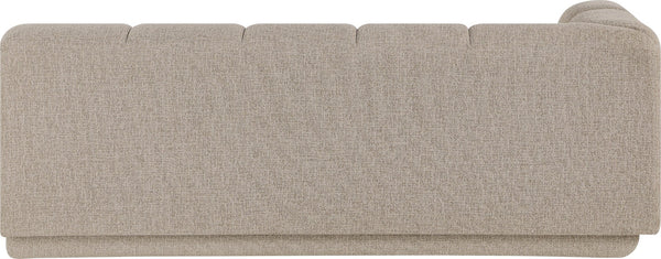 Meridian Furniture Modari Channel Tufted Chenille Modular Left Arm Sofa for Contemporary Living Rooms Beige 143Beige-LAS