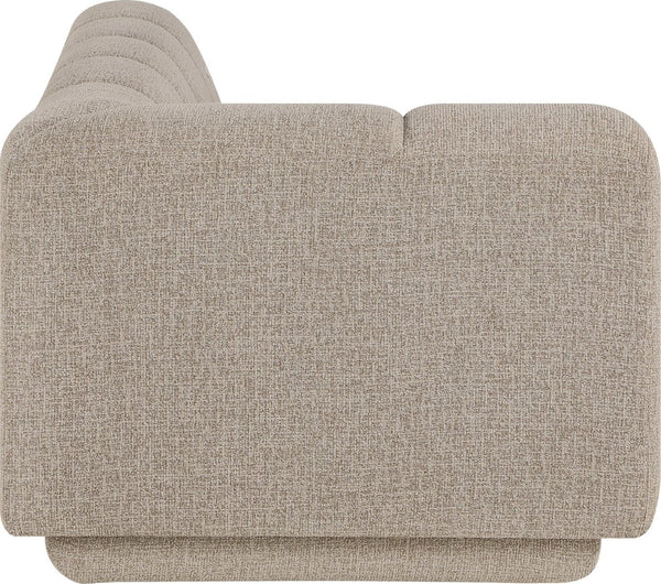 Meridian Furniture Modari Channel Tufted Chenille Modular Left Arm Sofa for Contemporary Living Rooms Beige 143Beige-LAS