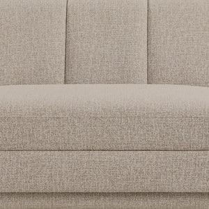 Meridian Furniture Modari Channel Tufted Chenille Modular Left Arm Sofa for Contemporary Living Rooms Beige 143Beige-LAS