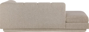 Meridian Furniture Modari Channel Tufted Left Arm Chaise with Chenille Fabric for Modular Living Room Sectionals Beige 143Beige-LC
