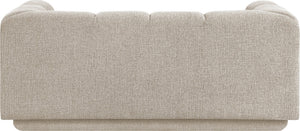 Meridian Furniture Modari Channel Tufted Loveseat Chenille Fabric Contemporary Living Room Sofa Seating Beige 143Beige-L