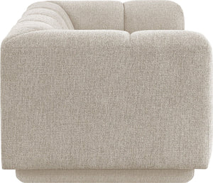 Meridian Furniture Modari Channel Tufted Loveseat Chenille Fabric Contemporary Living Room Sofa Seating Beige 143Beige-L