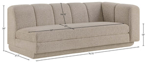 Meridian Furniture Modari Channel Tufted Right Arm Chenille Modular Sofa Piece for Modern Living Rooms Beige 143Beige-RAS