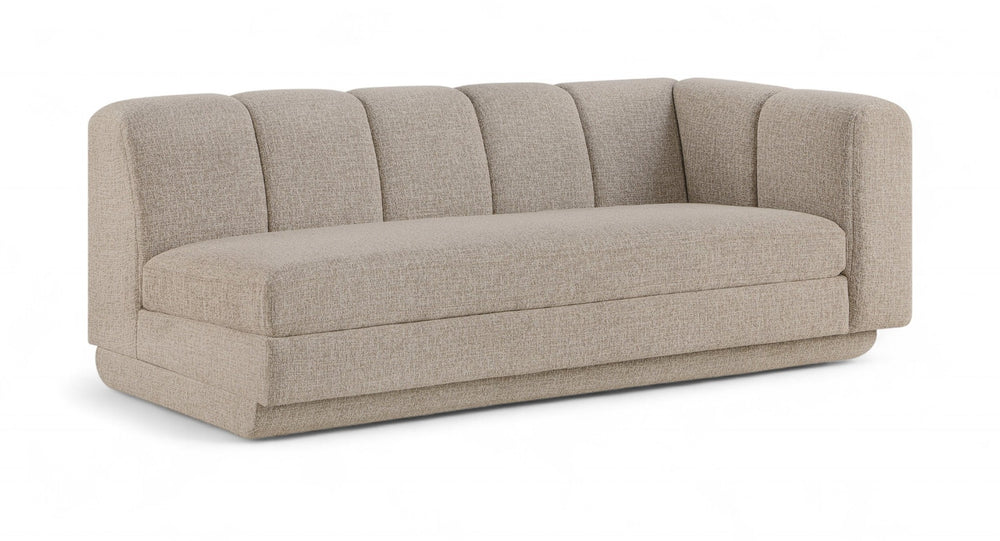 Meridian Furniture Modari Channel Tufted Right Arm Chenille Modular Sofa Piece for Modern Living Rooms Beige 143Beige-RAS