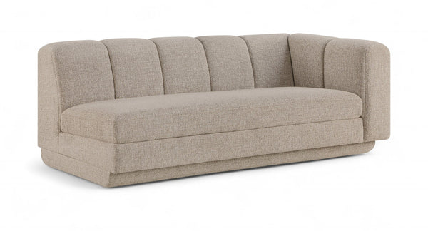 Meridian Furniture Modari Channel Tufted Right Arm Chenille Modular Sofa Piece for Modern Living Rooms Beige 143Beige-RAS