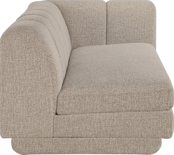 Meridian Furniture Modari Channel Tufted Right Arm Chenille Modular Sofa Piece for Modern Living Rooms Beige 143Beige-RAS