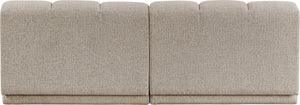 Meridian Furniture Modari Channel Tufted Chenille Modular Sofa Two Piece Living Room Seating 143Beige-S2B