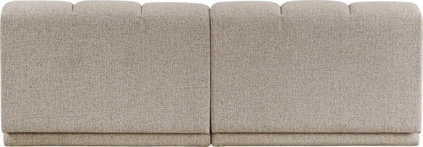 Meridian Furniture Modari Channel Tufted Chenille Modular Sofa Two Piece Living Room Seating 143Beige-S2B
