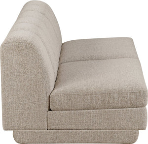 Meridian Furniture Modari Channel Tufted Chenille Modular Sofa Two Piece Living Room Seating 143Beige-S2B