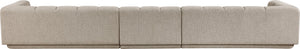 Meridian Furniture Modari Three Piece Chenille Modular Sectional Sofa with Channel Tufted Back 143Beige-S3A