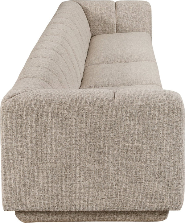 Meridian Furniture Modari Three Piece Chenille Modular Sectional Sofa with Channel Tufted Back 143Beige-S3A