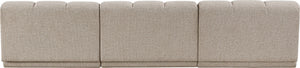 Meridian Furniture Modari Chenille Textured Modular Sofa with Channel Tufting for Modern Living Rooms 143Beige-S3B