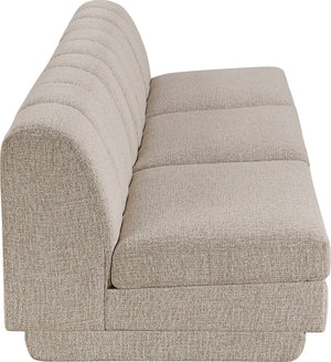 Meridian Furniture Modari Chenille Textured Modular Sofa with Channel Tufting for Modern Living Rooms 143Beige-S3B