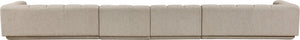 Meridian Furniture Modari 4 Piece Modular Sectional Sofa with Channel Tufted Back in Chenille Fabric 143Beige-S4A