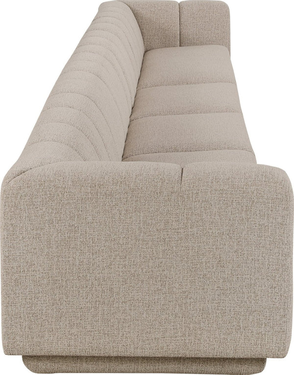 Meridian Furniture Modari 4 Piece Modular Sectional Sofa with Channel Tufted Back in Chenille Fabric 143Beige-S4A
