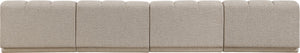 Meridian Furniture Modari Chenille Textured Modular Sectional Sofa with Channel Tufted Back for Living Rooms 143Beige-S4B