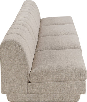 Meridian Furniture Modari Chenille Textured Modular Sectional Sofa with Channel Tufted Back for Living Rooms 143Beige-S4B