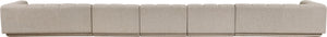Meridian Furniture Modari Five Piece Modular Sectional Sofa Chenille Upholstered Channel Tufted Living Room 143Beige-S5A