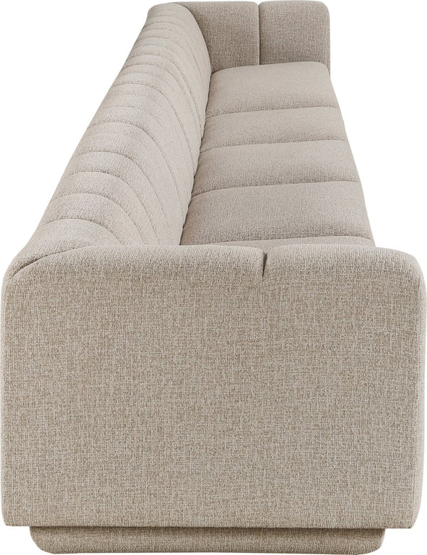 Meridian Furniture Modari Five Piece Modular Sectional Sofa Chenille Upholstered Channel Tufted Living Room 143Beige-S5A