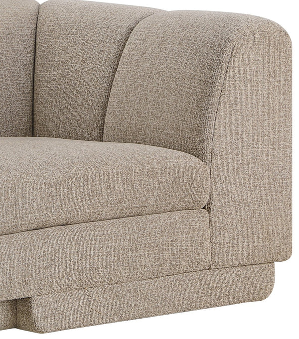 Meridian Furniture Modari Five Piece Modular Sectional Sofa Chenille Upholstered Channel Tufted Living Room 143Beige-S5A