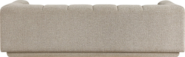 Meridian Furniture Modari Channel Tufted Chenille Sofa with Solid Wood Frame for Modern Living Room Comfort Beige 143Beige-S