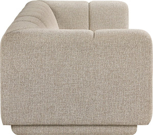 Meridian Furniture Modari Channel Tufted Chenille Sofa with Solid Wood Frame for Modern Living Room Comfort Beige 143Beige-S