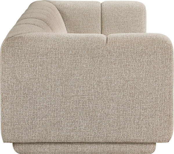 Meridian Furniture Modari Channel Tufted Chenille Sofa with Solid Wood Frame for Modern Living Room Comfort Beige 143Beige-S