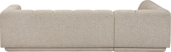Meridian Furniture Modari Two Piece Modular Sectional Chenille Polyester Channel Tufted Living Room Sofa 143Beige-Sec2A