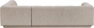 Meridian Furniture Modari Two Piece Chenille Fabric Modular Sectional with Channel Tufted Back 143Beige-Sec2B