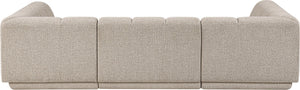 Meridian Furniture Modari Channel Tufted Chenille Three Piece Modular Sectional for Modern Living Rooms 143Beige-Sec3C