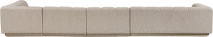 Meridian Furniture Modari Four Piece Chenille Modular Sectional with Channel Tufted Back for Living Rooms 143Beige-Sec4A