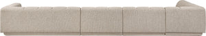 Meridian Furniture Modari Four Piece Chenille Sectional with Channel Tufting for Modern Living Rooms 143Beige-Sec4D