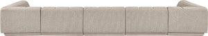 Meridian Furniture Modari Five Piece Chenille Fabric Modular Sectional with Channel Tufted Back 143Beige-Sec5B