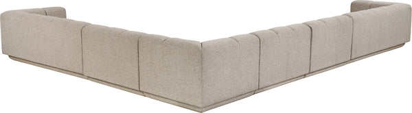 Meridian Furniture Modari Six Piece Chenille Modular Sectional with Channel Tufting for Large Living Rooms 143Beige-Sec6A